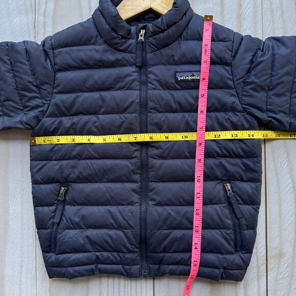 Patagonia Duck Down Sweater Boys Size 4T Full Zip Insulated Puffer Jacket Navy - Picture 5 of 9